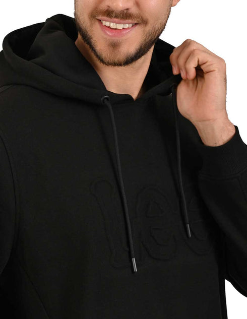 Hoodie LEE para caballero con capucha ajustable color negro